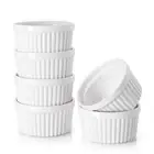 DOWAN 10 oz Ramekins - Ramekins for Creme Brulee, Porcelain Ramekins Oven Saf...