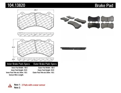 StopTech Disc Brake Pad for 09-18 Fisker Karma / Nissan GT-R (for: Nissan)