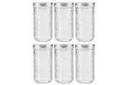 6PK Lemon & Lime 350ml Quilted Glass Conserve Canister Jar Food Storage Clear