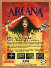 1991 Arcana SNES Original Advertisement / Retro Wall Art v1