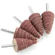 20 Pack 25 x 40 x 6mm Cone Shape Abrasive Sandpaper 1/4" Shank Mounted Flap W...