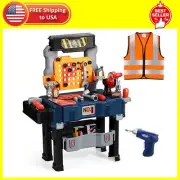 Deejoy Kids Tool Bench with Realistic Tools and Electric Drill, Transformable Ki