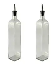 Olive Oil Pourer Bottle Vinegar Dressing Drizzler Dispenser With Tapor 500ml x2