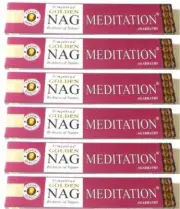 Vijayshree GOLDEN NAG MEDITATION 15g Incense Sticks - Bulk 6 Packets