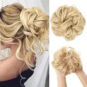 Synthetic Hair Bun Extensions Messy Curly Elastic Hair Scrunchies Hairpieces Synthetic Chignon Donut Updo Hair Pieces for Women (Bulk Buy : 1 PC, Color : 86-613)