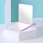 Solid Color Folding Square Mirror High Definition Pocket Cosmetic Mirror Lady