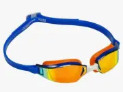 Michael Phelps XCEED Swim Goggles Titanium Lens Orange / Blue Anti Fog Mirrored