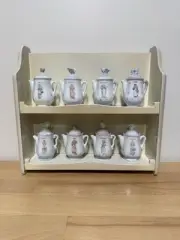 Brand New 1995 Precious Moments Spice Jars with Rack