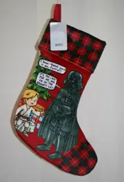 Star Wars Holiday Christmas Stocking Luke Skywalker Darth Vader Funny Text New