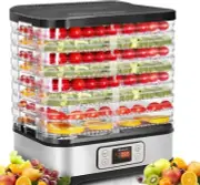 Compact 8 Tray Food Dehydrator with Thermostat & Fruit Roll Sheet Included