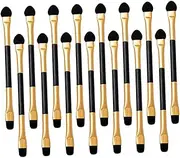 IWOWHERO Essential Eye Makeup Set 15pcs Eyeshadow Brush Set Double-sided Applicators Comfortable for Sensitive