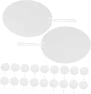 UPKOCH 20pcs Blank Painting Hand Fans DIY Graffiti Fans for Crafting Round Handheld for Home Decor Cosplay and Special Occasions