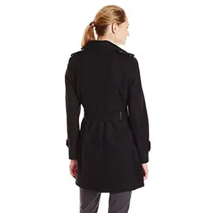 美國帶回 全新 Calvin Klein 女款 單排扣 羊毛 混紡 大衣 CK 外套 中長大衣 長外套 黑色 現貨 S號