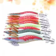 10 Pcs Squid Fishing Hook Night Glowing Floating Lures Spoon Micro for