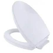 TOTO Toilet Seat Soft-Close Elongated Closed Front High-Impact in Cotton White