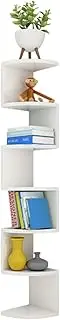 [AIMALL] 7-Layer Corner Rack Wall-Mounted Triangle Storage Rack Multi-Layer Design 48.4 Inch Waterproof PVC Board Floating Shelf for Books and Ornaments