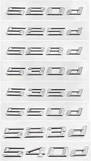 SCPCKZETZN 3D ABS Car Trunk Letters Logo Decals Badge Emblem Sticker Fit for BMW 5 Series 520d 525d 528d 530d 535d 540d E39 E60 E61 F07 F10 F11(Gloss Silver,540d)