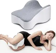 Long Knee Pillow for Side Sleeper Fully Support Thighs and Knees for Sciatica, Back, HIPS, Knees, Joints Pain Relief - Leg Pillow for Side Sleeping Between Legs Aligns Spine- Large,Gray