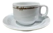 Cappuccino Cup and Saucer Set of 12, Includes Two Milk Frothing Pitchers