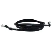 89DL HILASON Western Horse Genuine Biothane Leather Rein Black