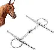 NDNCZDHC Full Cheek Horse Bits, Stainless Steel Ring Horse Bit Accessory Equestrian Snaffle Bits for 125mm Horse Mouth
