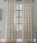 52"x84" Light Brown Curtain Panel, Twill Stripe, Sheer Anti Dust, Clean Window