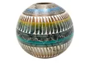 Native American Pottery Navajo Horse Hair Vase Indian Home Decor Dina Leonard