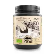 Earth Fed Muscle Husky Dunker Cookies N' Cream Truly Grass Fed Whey Protein I...
