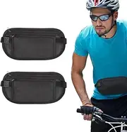 [JEYORZY] 2 Pack: Hidden Money Belt with Anti-Theft Security Pocket, Adjustable Waist Belt, Flat Passport Pouch and Black Design for Safe Festival Visits
