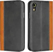 SunYoo for iPhone XR Wallet Case with Card Holders for Women Men Portefeuille for iPhoneXR Coque étui Pour Femmes Homme Leather Bag Magnetic Book Flip Cover for iPhone XR Black Yellow