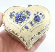 WHITE TIN ALLOY HEART MUSIC BOX : A THOUSAND YEARS