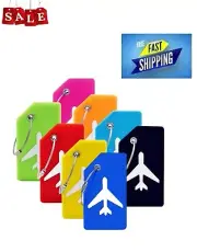 8 Pack Luggage Tags, Travel Bag Tags Suitcase Labels Silicone Suitcase Tags w...