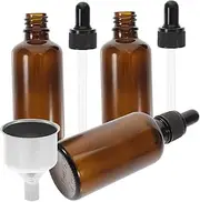 BATHVEVE 12Pcs Glass Essential Oil Dropper Bottles Vials with Funnels for Perfumes Aromatherapy Liquids Durable Dispenser for Home and Travel