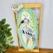 Vintage 16” Table Arts Large Oval Serving Platter Heron Debra Cherniawsky 1996