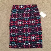 LuLaRoe Cassie Skirt Medium Knee Length Unlined Pull On Multicolor Geometric New