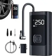 Digital Tyre Inflator, Tyre Inflator Cordless Air Compressor, Portable Air Electric Bike Pump, Car Tire Air Pump, Portable 3-150PSI Tire Air Pump, Cordless with LED Light for Travel Daily