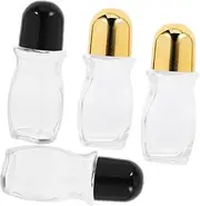 VINTORKY 4 Pack Glass Roller Bottles Essential Oil Dispensers Leak Proof Perfume Atomizer Refillable Aromatherapy Roller Dispenser Essential Oil Container
