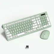 Wireless Keyboard and Mouse Combo, Full-Sized Wireless Keyboard and Adjustabl...