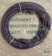 Cat5e Ethernet Patch Cable RJ45 Stranded 350Mhz UTP Copper Wire Purple 15.0 ft