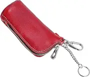 [WESIEVYA] Portable Pu Leather Purse Key Bag Hook Zipper Convenient Wallet for Change Keys Accessories for Everyday Use