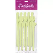 Bachelorette Party Favors Dicky Sipping Straw Glow in the Dark 10 Pack