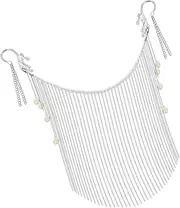 [LIFKOME] Dance Performance Face Veil Women's Tassel Head Jewelry Mask Chinese Style Metal Mask Glitter Stones