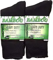 [PHX] 6 Pairs 11-14 98% BAMBOO SOCKS Men's Heavy Duty Premium Thick Work Black Navy Grey