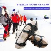 24 Teeth Snow Claw Shoe Covers Unisex Ice Chain Crampons Outdoor Equipment (L) A