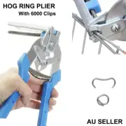 Hog Ring Plier Fencing Gun Fastener Stapler M Nailer Wire Ringer W/ 6000 Clips