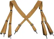 [ANQIAO] WW2 US M-1936 Suspenders X Shape Strap Webbing Canvas, Grey, Large