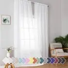 Sheer Curtains 96 Inches Long, Light Filtering 42"W x 96"L (Pack of 2) White
