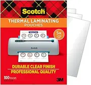 Scotch Thermal Laminating Pouches, 8.9 x 11.4-Inches, 5 mil thick, 100-Pack (TP5854-100),Clear