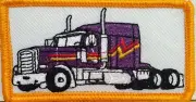 Purple TRUCK Color Patch W/ VELCRO® Brand Fastener Truck Emblem Gold Border #3