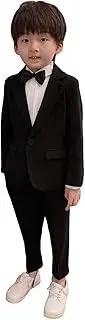[Kromoc] Boys' One Button 2-Piece Suit Notch Lapel Jacket Pants Tuxedos for Christmas Banquet